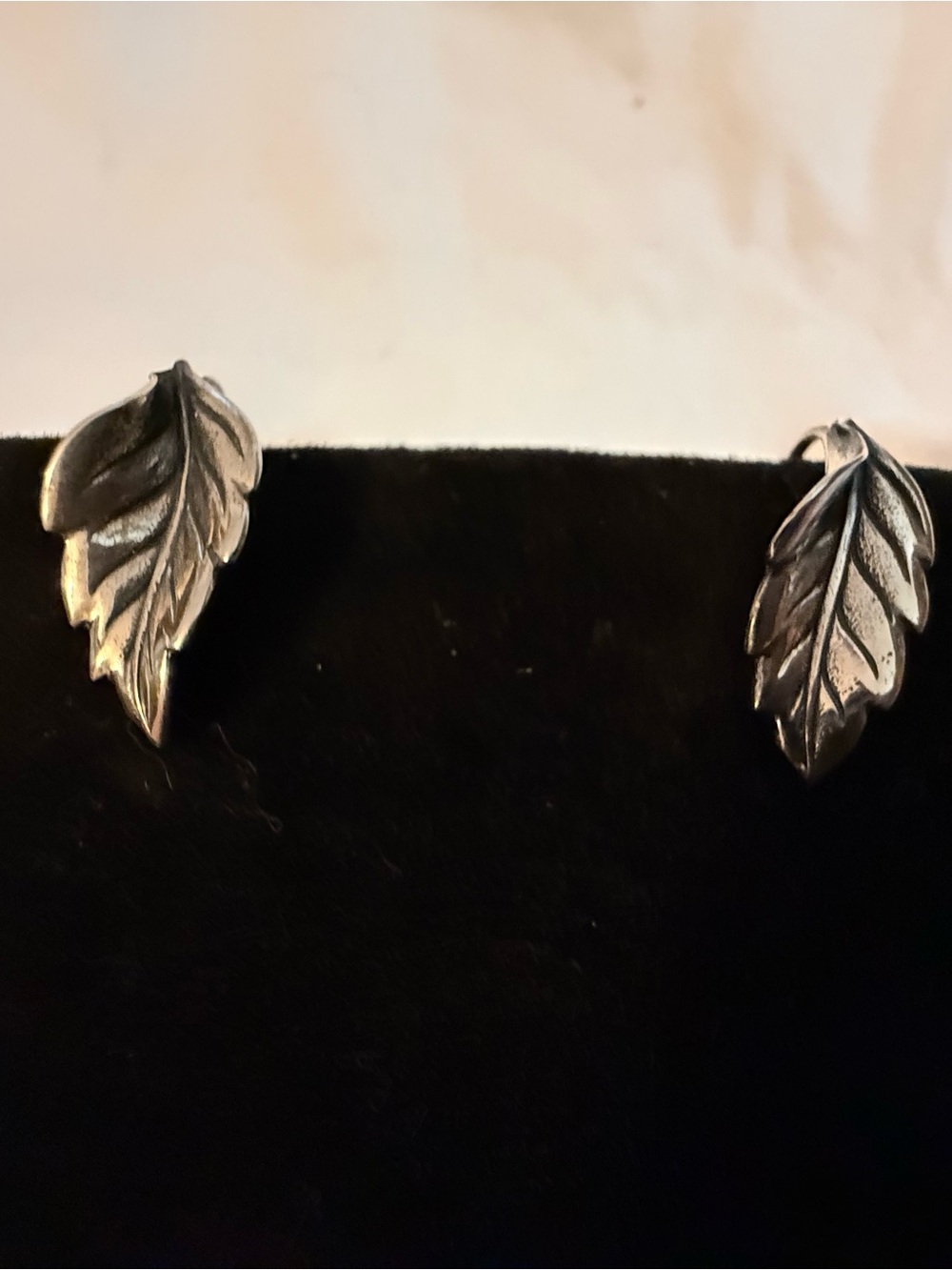 Beau Sterling-Leaf Motif Sterling Silver Earrings